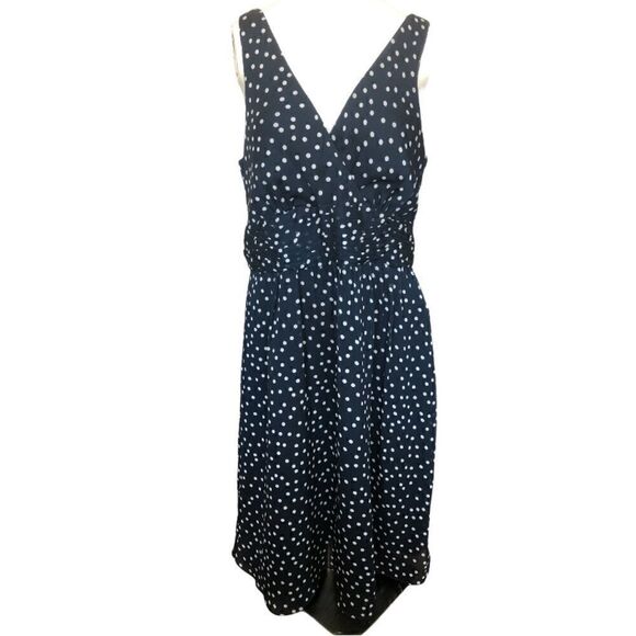 George ME navy blue polka dot dress size 10 - Picture 1 of 5